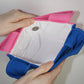 Hot Pink and Blue Collared Shirt Purse