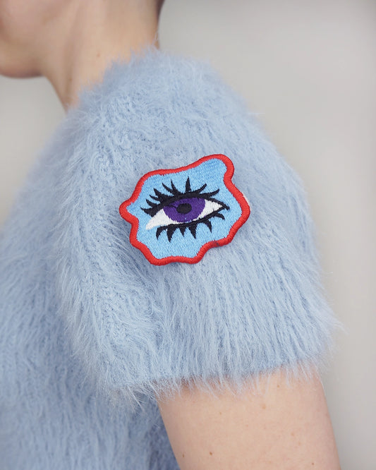 Wavy Eye Embroidered Patch