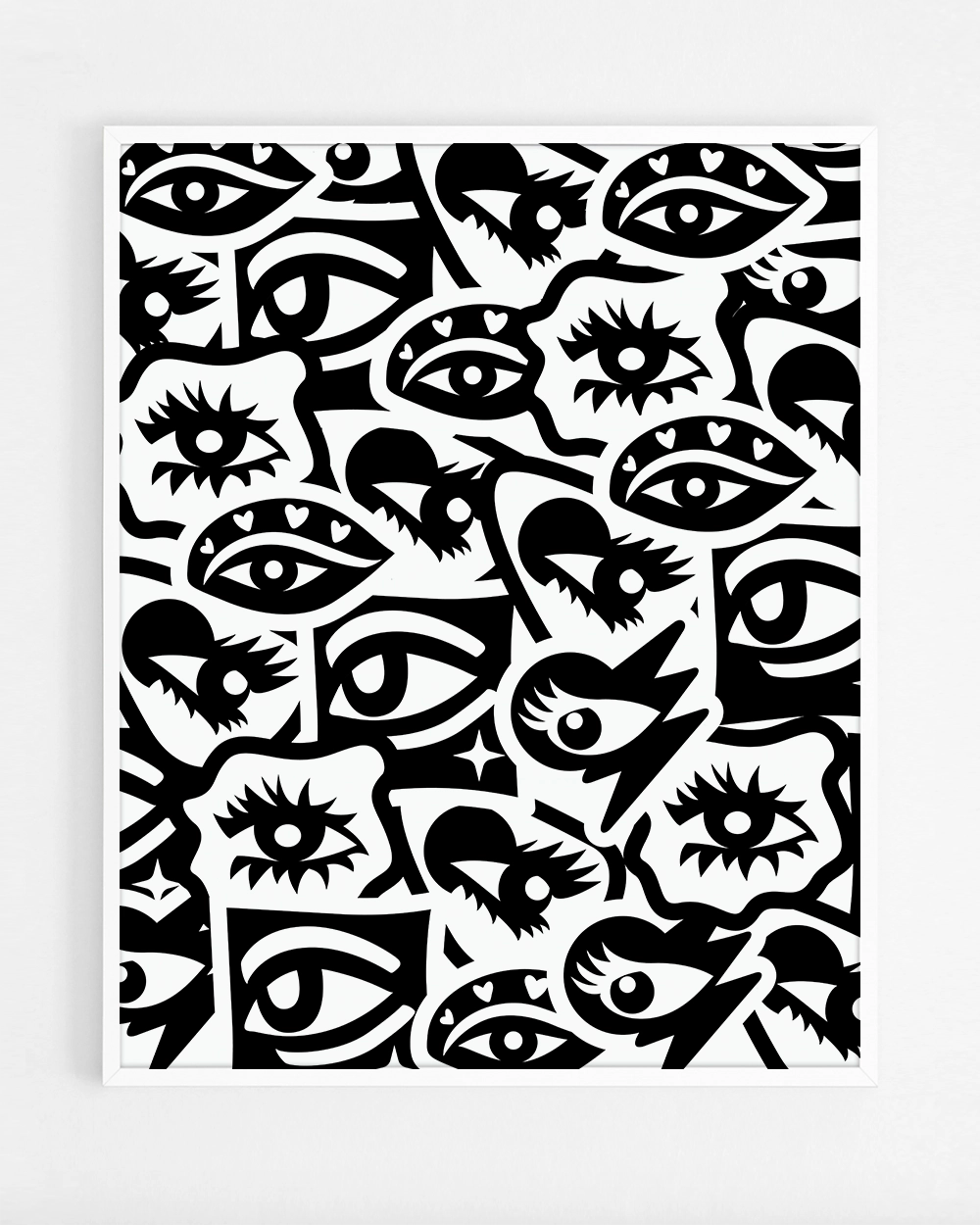 Black and White Eye Patches Print