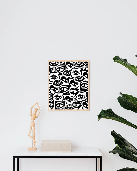 Black and White Eye Patches Print